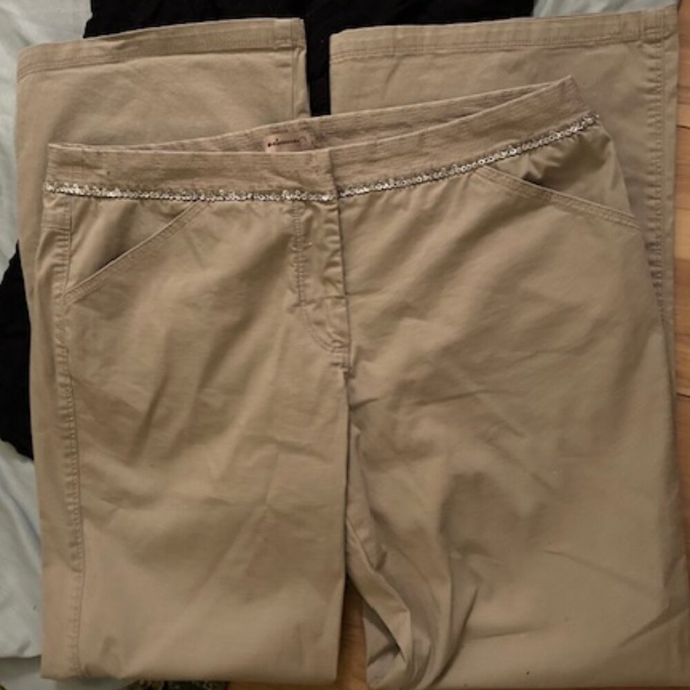 size 14 womens pants stretch fourteen tan fourteen casual dress work wear